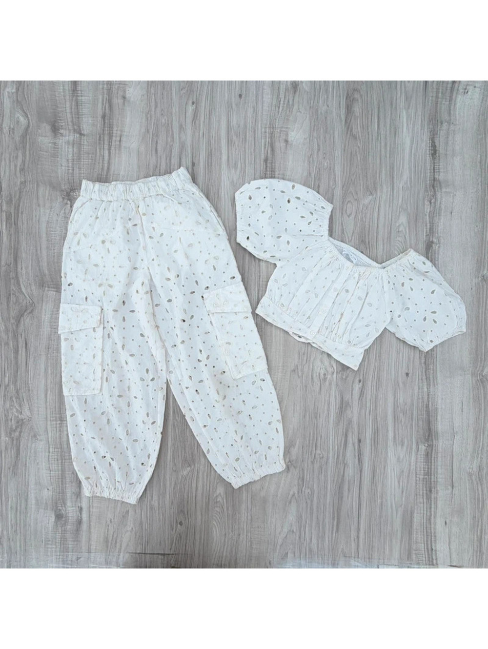 Zara Kids charming white eyelet matching set
